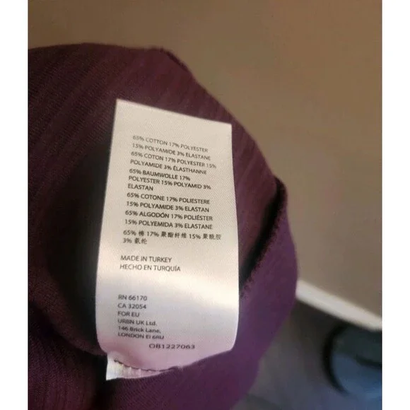 Free People Roxy Ribbed Midi Pencil Skirt Zip Front Purple Plum So Soft Size XS - Picture 6 of 6